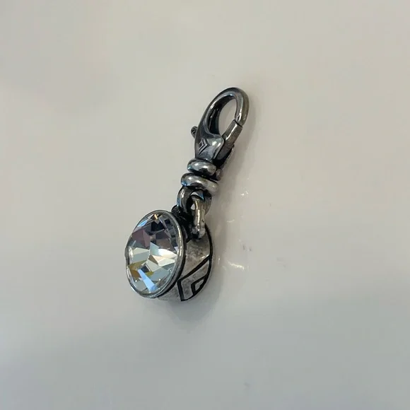 Silpada Silver Charm with Clear Swarovski Crystal in a Bezel Setting - Picture 3 of 6